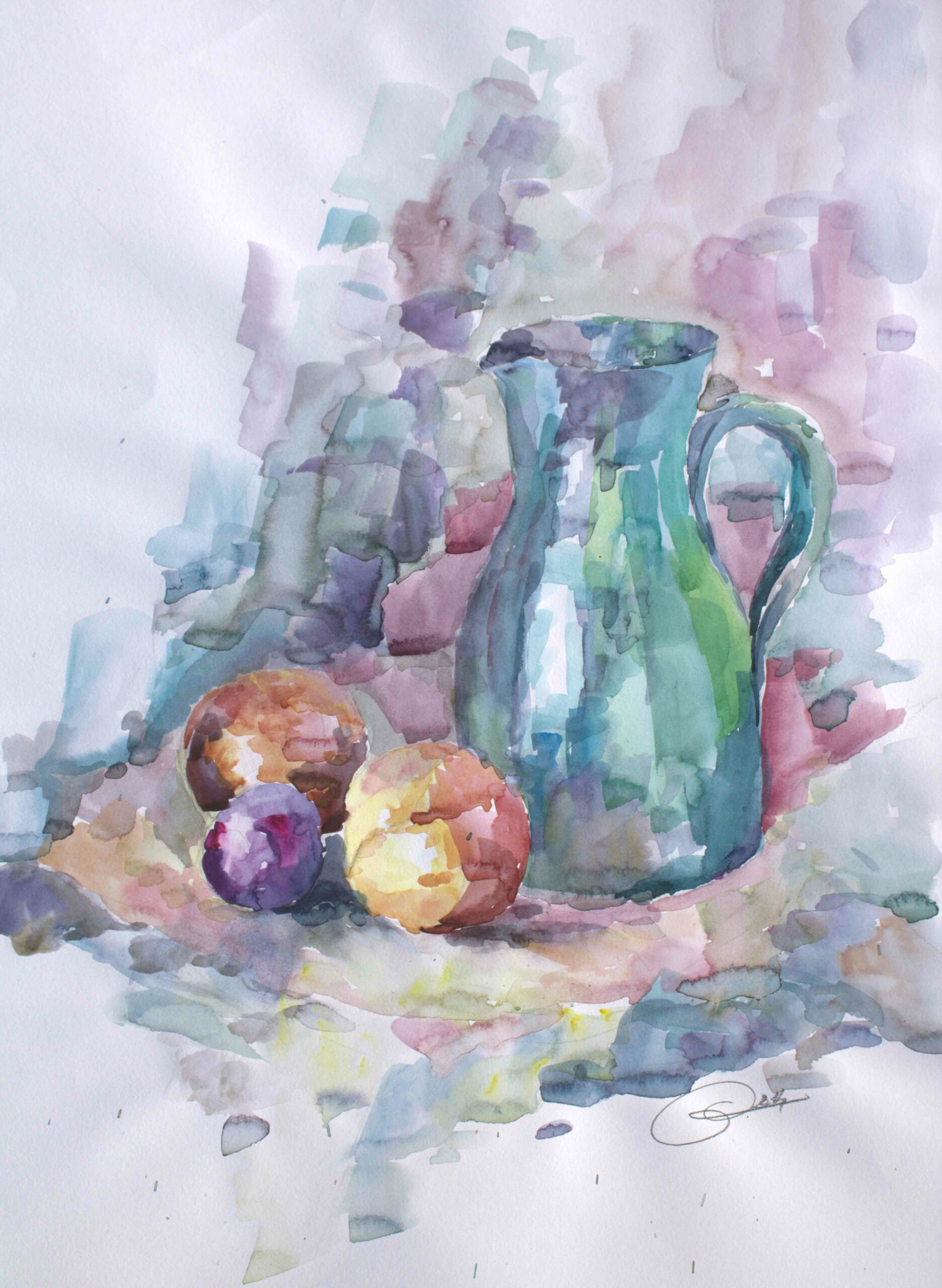 Nature morte aux fruits et pot