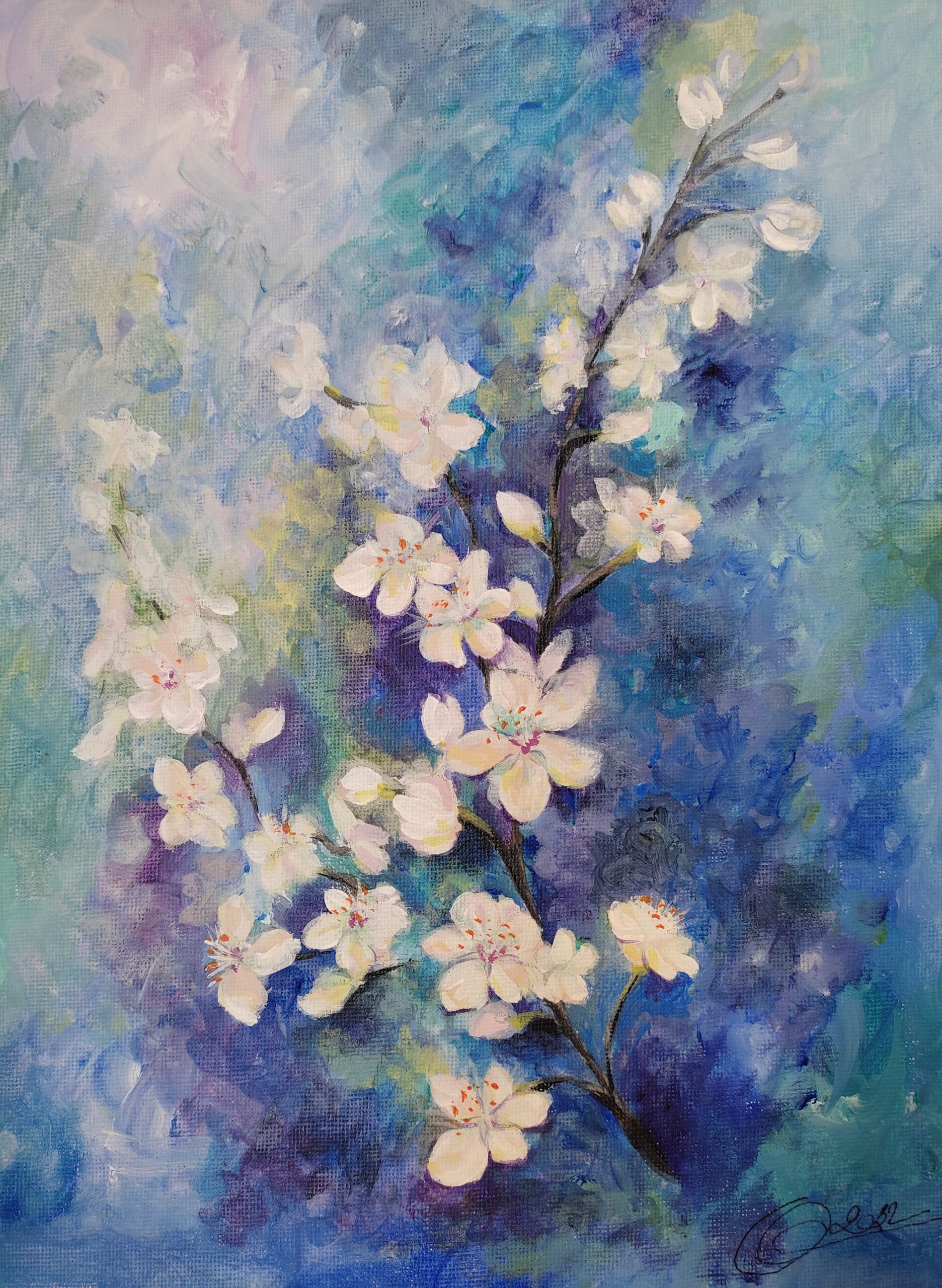Fleurs de printemps dans le vent