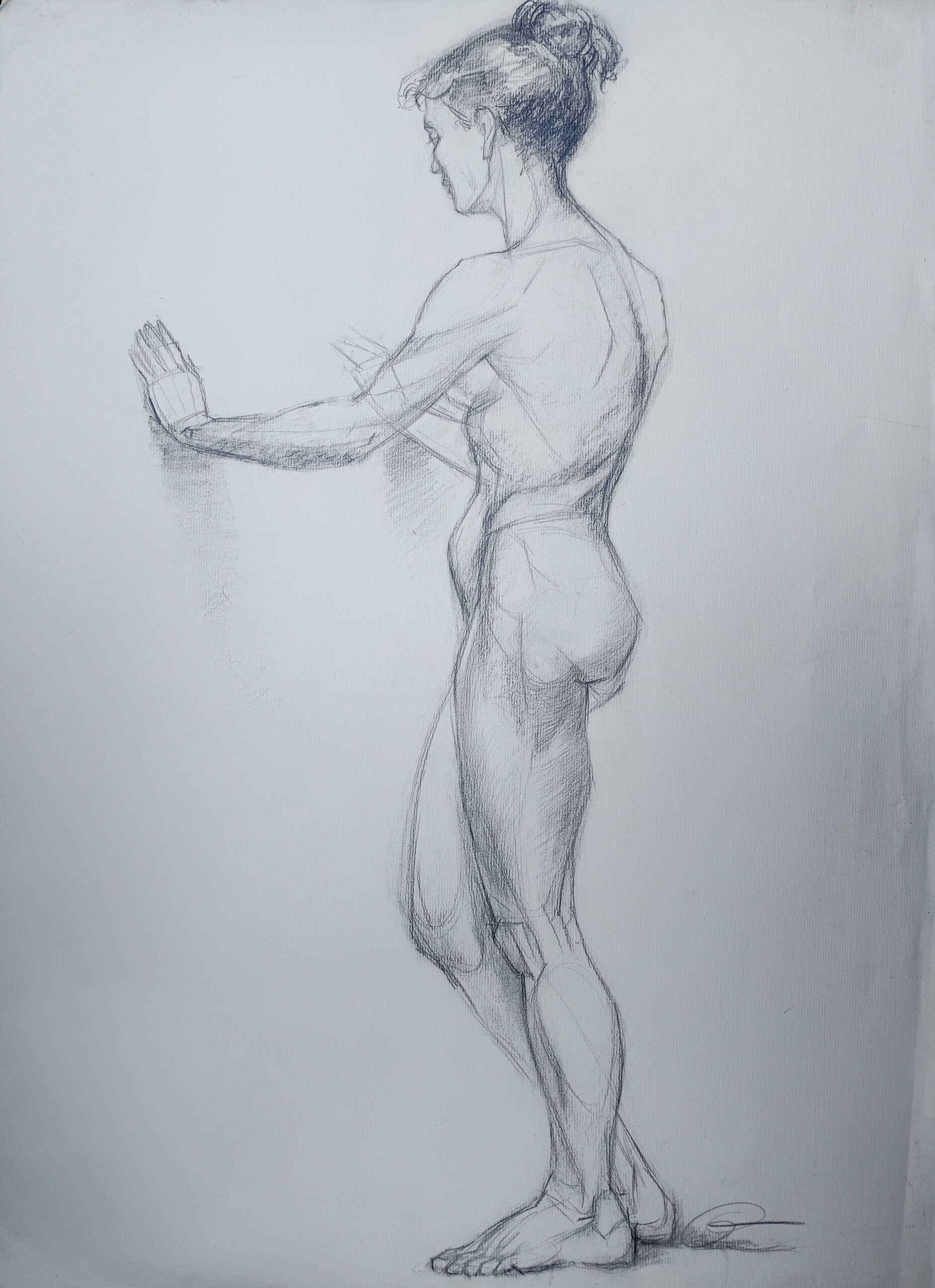 Etude de nue contre un mur Etude de nue contre un mur